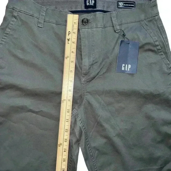 Gray Khaki Relaxed  Girlfriend cut size 10 pants New - Picture 10 of 11